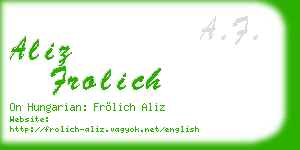 aliz frolich business card